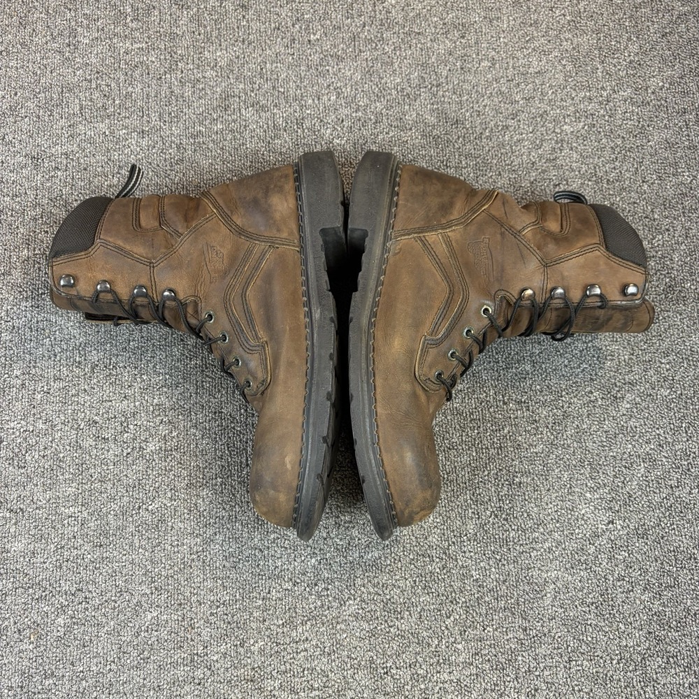 Red Wing #4414 Brown Leather Steel Toe Waterproof Boots Size 10.5 D Made in USA - Picture 11 of 16